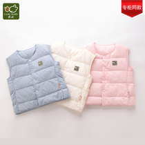 Rabbi official flagship autumn and winter new childrens horse clip warm inner tank vest male and female baby vest light down jacket