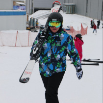 Outdoor ski suit mens veneer double board warm waterproof breathable ski jacket jacket Korean ski suit large size