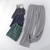 Day Series Plaid Couples Sleep Pants Women Long Pants Men Pure Cotton Spring Autumn Loose All-cotton Sports Home Pants Wear summer