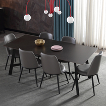 Italian minimalist imported rock board dining table and chair combination modern simple rectangular small dining table can accommodate a table of 4 chairs