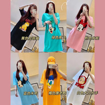 Cartoon nightgown micro-business pop Korean version small casual round neck short sleeve cartoon printing stall