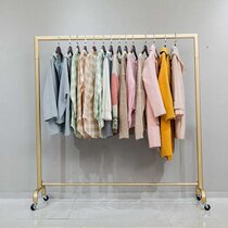 Bold balcony drying hanger household hanger bedroom clothing rack indoor coat rack landing single pole moving wheel