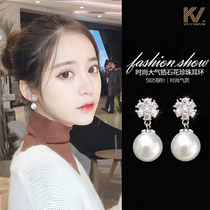 Pearl earrings 2019 new fashion Korean temperament net red earrings earrings women sterling silver no ear pierced ear clip earrings women