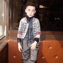 Boy autumn winter new silk suede jacket Inlenty wind autumn and winter style small great boy tide man 2022 Yangqi child boomer