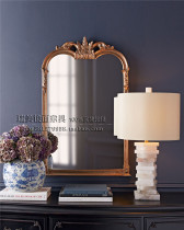 American classical mirror restaurant decorative mirror bathroom mirror European wall-mounted mirror porch mirror bathroom custom
