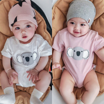 French Jacadi baby jumpsuit short sleeve fart ha clothes summer baby cotton thin 01-2 year old childrens clothing