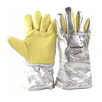 500 degree industrial high temperature resistant heat insulation gloves Aluminum foil fireproof five-finger split-finger anti-thermal radiation anti-scalding fireproof