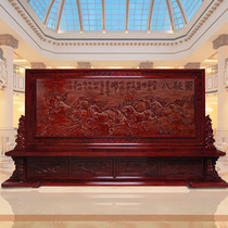 Customize solid wood engraving double-sided screen partition office company unit hall Xuanguan Chinese pure wood carving seat screen