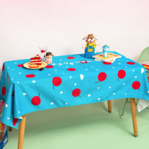 Zuo Ham Road Japanese fruit table coffee table living room decoration cute cartoon tablecloth waterproof desk square flannel