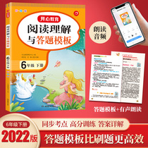 2022 new edition primary school Chinese sixth grade volume 2 reading comprehension and answer template painted version