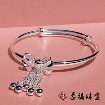 Butterfly knot silver bracelet woman pure silver solid 999 foot silver bracelet student hand decorated with stream Su silver bestie