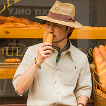 SOARIN retro Inlan linen short sleeve shirt male embroidered casual 100 lap slim fit cotton linen 70% sleeve shirt