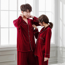 Golden Velvet Lovers Sleepwear Spring Autumn and Womens Long sleeves Home Clothing Autumn winter mens casual outwear New wedding suit