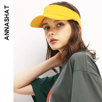 Hat female summer big head circumference pure black white empty top outcrop top visor No top baseball cap Sports cap