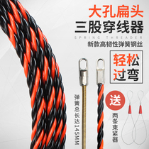 Threader Wire network cable pipe threader Fiber optic lead device Large hole flat head threader Wall trough lead device