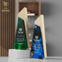 Marble crystal trophy custom-made creative engraving champion color printing grand prize cup Wooden trophy custom high-end