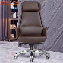 Leather office chair boss chair cowhide comfortable sedentary reclining simple seat household swivel chair leather computer chair