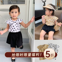 cookiesbaby baby clothing 2019 spring and summer new cotton polo point sleeveless shirt shirt shirt top girl shirt