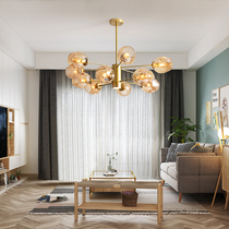 Nordic Bedroom Molecular Chandelier Living-room Minimalist Creative Personality Iron Art Lamp American Postmodern Restaurant Magic Bean Lamps