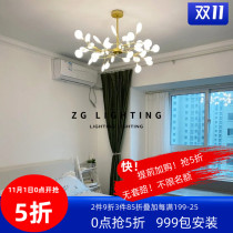 All copper Nordic chandelier living room lamps light luxury post-modern simple restaurant bedroom Net Red new Firefly chandelier chandelier