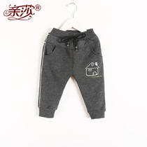 Spring new male girl girl plus suede pants spring Warm Casual Long Pants male and female baby Boys plus suede pants