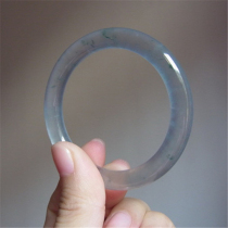 Natural Myanmar jade bracelet glass species transparent floating flower round bar classical Jade jade bracelet womens special price