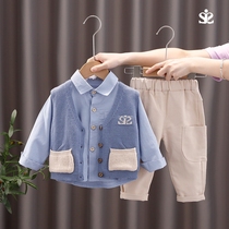 Childrens clothes boy spring clothing suit 1 1 2-3-year-old half male baby sweater with three sets of baby jacket kids clothes