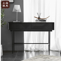 Postmodern minimalist Nordic partition porch cabinet living room porch home shelf light luxury style solid wood porch table