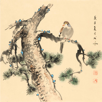 Sun Chengfengs Flower and Bird Fighting Hand-painted Chinese Painting Original Decoration Collection
