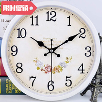 Hall silent wall clock circular living room large family sin