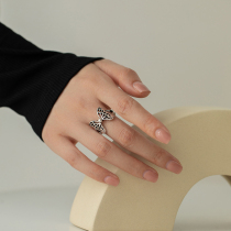 Teenage Girl Hollowed-out Retro Butterfly Ring Small Crowd Design Adjustable Lukewarm Wind Inwind Hip-hop Opening Index Finger Ring