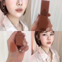 South Korean 3CE lipstick mist surface matt silk suede red 114 light pumpkin color native orange persistent nude makeup natural