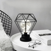 Nordic Wind Iron Art Diamond Light Bulb Small Night Light Ins Creativity Fashion Home Ornament Swing bedroom headboard table lamp