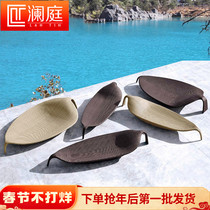 Outdoor holiday bed hotel balcony lounge chair rattan chair outdoor villa swimming pool garden rattan beach chair