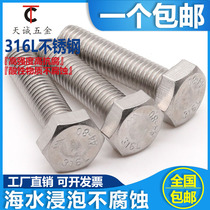 M6M8M10M12 stainless steel 316L hex bolts hex socket screws * 25-40-50-60-70-120