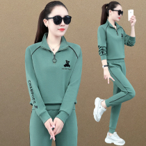 Tide Card CVY Sports Casual Suit Women Spring Autumn 2022 New Standout Collar Loose big code Running to suit two sets of damp