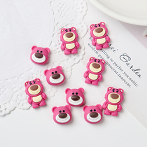 Strawberry Bear Resin Accessories Diy Creative Cream Glue Cell Phone Shell Crystal Drop Glue Handmade Material Bag Ornament