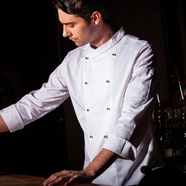 Domino autumn and winter clothes new double-breasted chef work clothes mens catering hotel kitchen long sleeve work uniform women