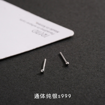 999 sterling silver ear studs 2019 new fashion ear stick female simple small temperament hypoallergenic ear stick small ear ornaments male