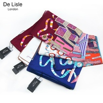 New De Lisle Printed Silk Women's Silk Scarf Turban Sunscreen Shawl Large Square Scarf Extension No SC56