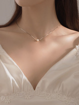 2021 new womens sterling silver small pearl necklace mothers light luxury niche design sense clavicle chain cold wind