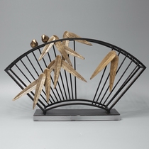 Modern New Chinese Creative Book House Decent Board Room Hotel Exhibition Hall Soft Adornment Home TV Cabinet Xuanguan Pendulum