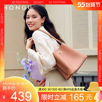 Red Valley Womens Bag 2021 New Casual Temperament Bull Leather Single Shoulder Big Bag Fashion Large Capacity Bucket Single Shoulder Bag 4134