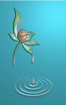 Carved figure jdp relief figure grayscale figure bmp jade carved pendant lotus dripping spray water ripple