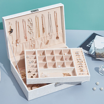 High-end luxury jewelry box large capacity earrings earrings jewelry storage box European style Korean ins Wind Net red same model