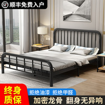 Wrought iron bed double bed simple modern 1.8m Euro style princess iron bed rental room with iron frame children single bed