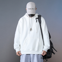 (No ball no hair loss) 450g heavy solid color hooded sweater men and women couples Joker spring and autumn cotton hoodie