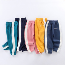 School clothing pants baby big childrens trousers tide 3-4 childrens cotton 5 leisure 6 thin spring autumn sports pants 8 years old