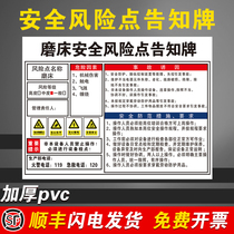 Grinding Machine Safety Risk Point Informed Sign Hazard Source Distribution Room Workshop Air Pressure Injection forklift Punch Milling Drilling Machine Machinery