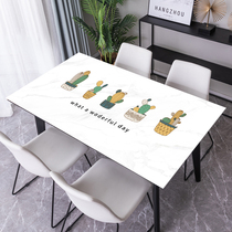 Table mat Soft glass pvc Table cloth light extravagant High sense waterproof and oil-free tea table Bub Home Desktop mat